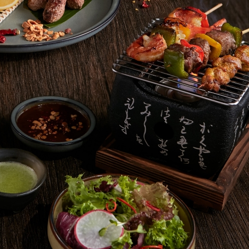 Beef, Chicken and Seafood Satay
